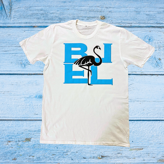 Black Flamingo Sky Blue Sea T Shirt